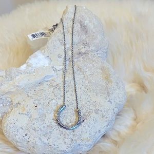 Alexis Bittar Silver & Crystal-Encrusted Horseshoe Pendant Necklace